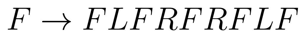 F -> FLFRFRFLF